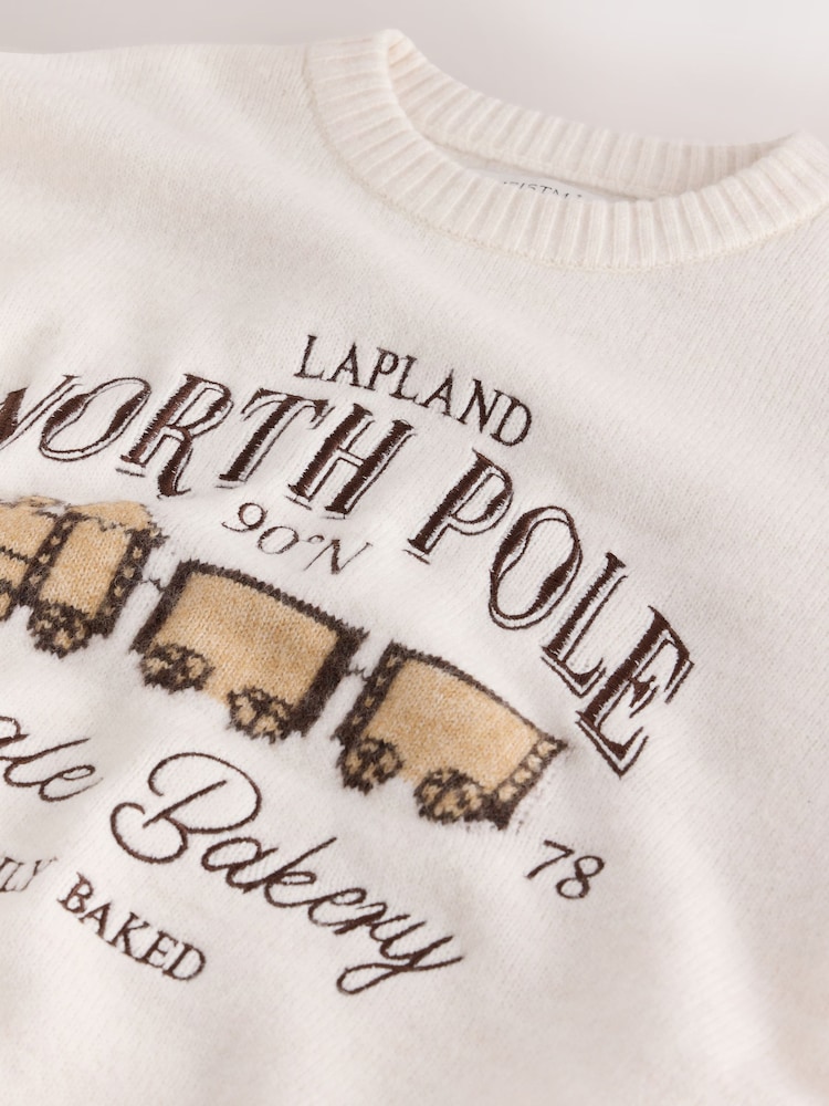 Ecru Gingerbread Bakery Collegiate Christmas Long Sleeve Jumper - Image 8 of 8 Ecru Gingerbread Bakery Collegiate Christmas Long Sleeve Jumper - Image 8 of 8