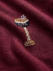 Berry Red Beaded Cocktail - Cardigan de Noël - Image 7 sur 8
