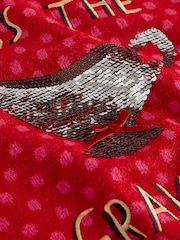 Red Sequin Gravy Long Sleeve Christmas Jumper - Image 6 of 7
