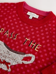Red Sequin Gravy Long Sleeve Christmas Jumper - Image 7 of 7