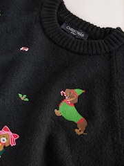 Black Christmas Long Sleeve Jumper - Image 3 of 3