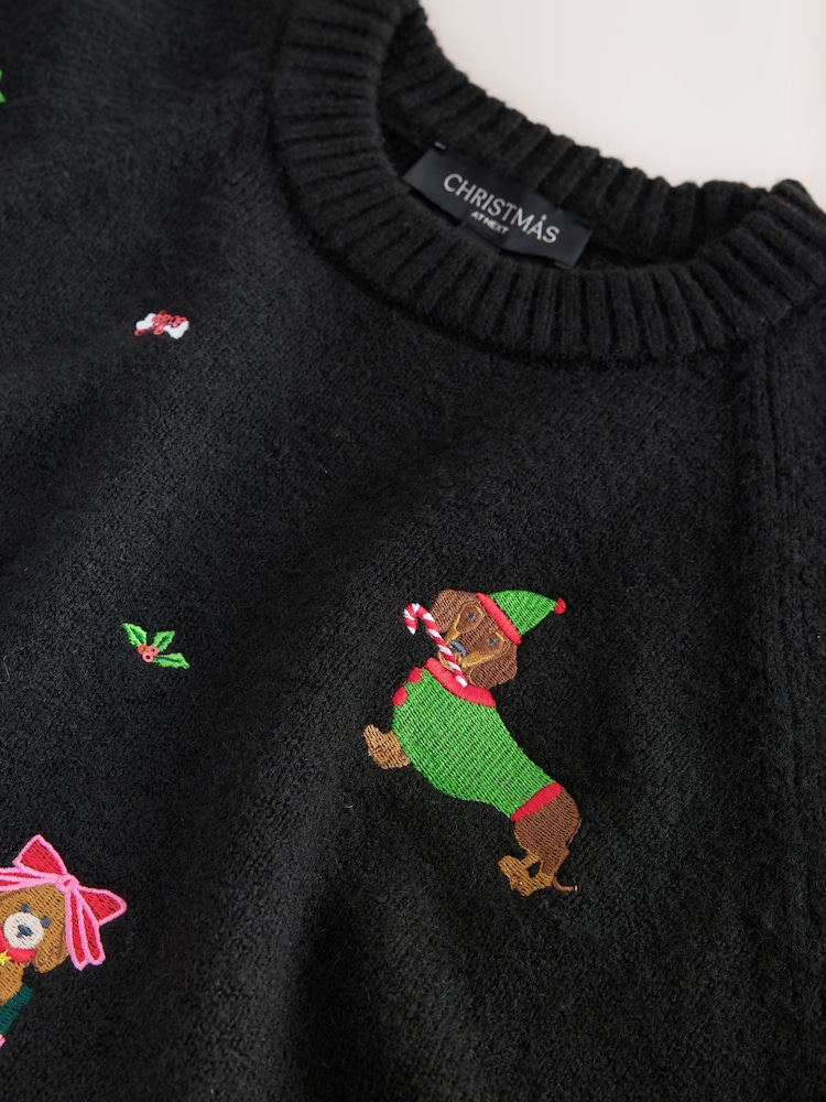 Black Christmas Long Sleeve Jumper - Image 3 of 3 Black Christmas Long Sleeve Jumper - Image 3 of 3
