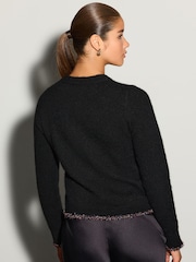 Rainbow Tinsel Tree Black Christmas Long Sleeve Jumper - Image 4 of 9
