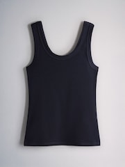The Set 5 Pack Scoop Ribbed Strappy Vests Navy Blue/Blue/Stripe/Red/White - Image 2 of 8