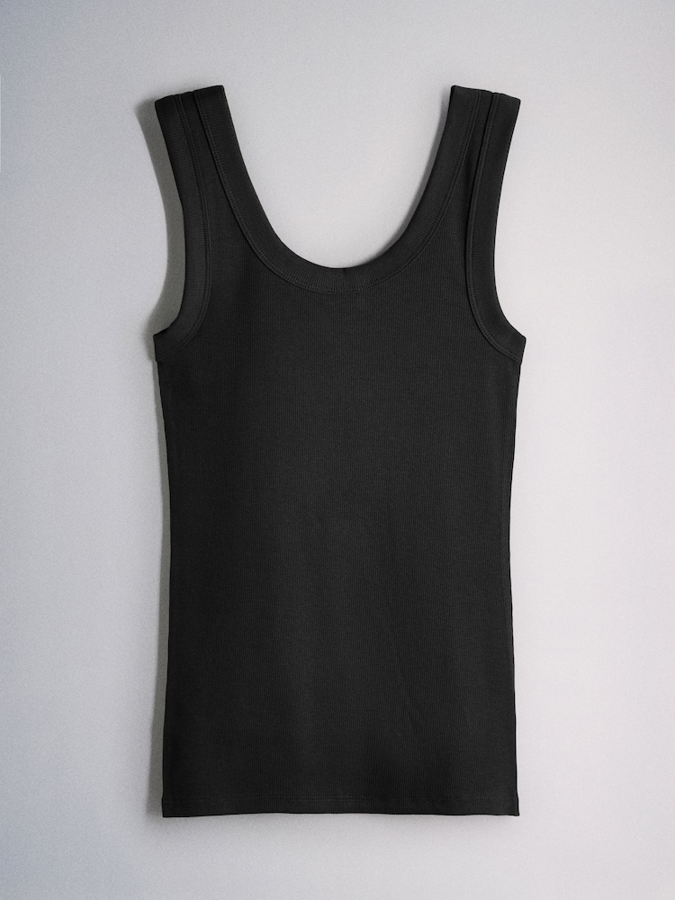 The Set 4 Pack Scoop Rib Vests Black/Brown/Neutral/Rust - Image 2 of 7 The Set 4 Pack Scoop Rib Vests Black/Brown/Neutral/Rust - Image 2 of 7