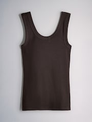 The Set 4 Pack Scoop Rib Vests Black/Brown/Neutral/Rust - Image 3 of 7
