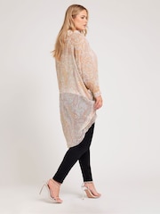 Yours Curve Pink London Paisley Print Longline Shirt - Image 4 of 4