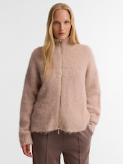 Barbour International Pink Ramona Knitted Zip Through Jumper - Image 1 of 7