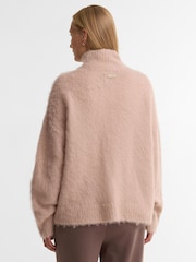 Barbour International Pink Ramona Knitted Zip Through Jumper - Image 2 of 7