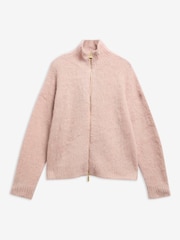 Barbour International Pink Ramona Knitted Zip Through Jumper - Image 6 of 7