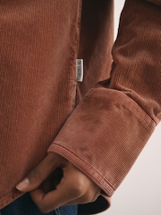 Tan Brown Washed Corduroy Shirt - Image 4 of 8