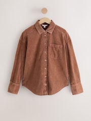 Tan Brown Washed Corduroy Shirt - Image 5 of 8