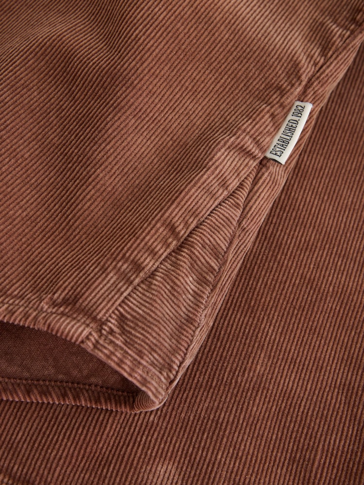 Tan Brown Washed Corduroy Shirt - Image 8 of 8