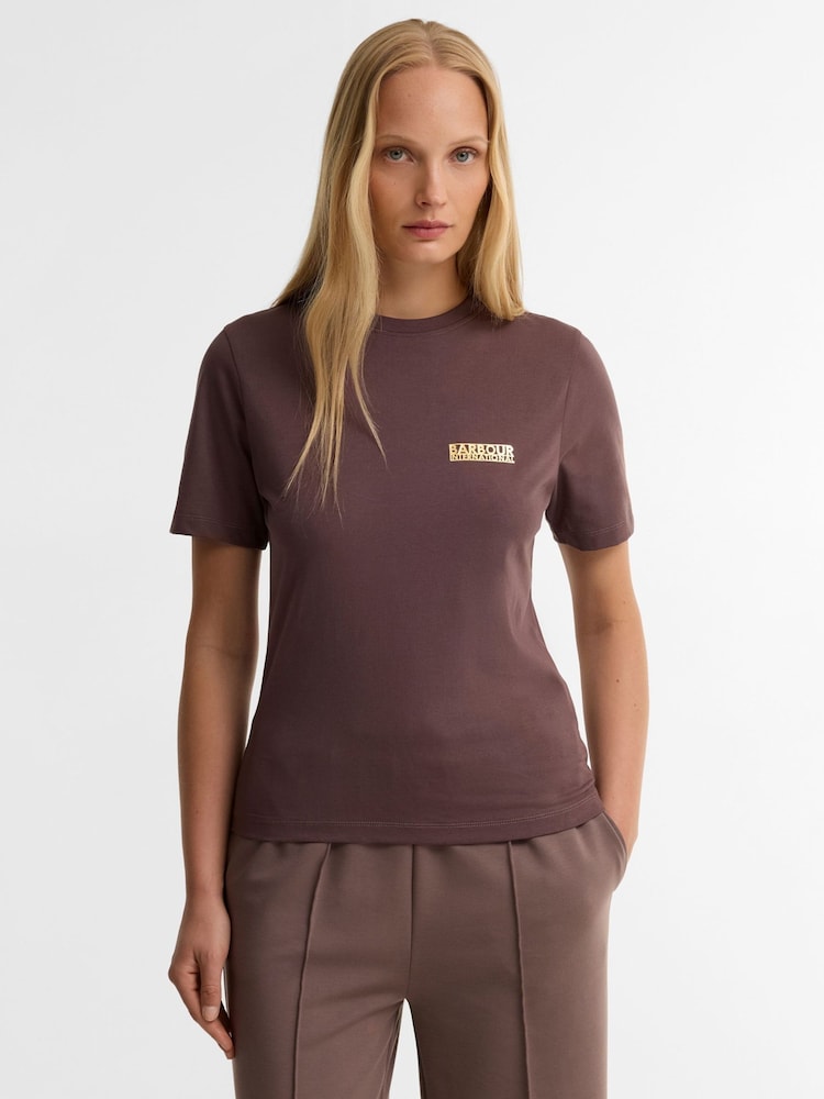 Barbour International Brown Colletta T-Shirt - Image 1 of 5