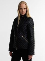 Barbour International Black Binetto Faux Leather Quilted Jacket - Image 1 of 6