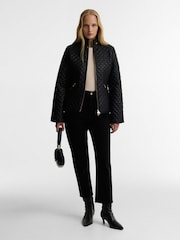 Barbour International Black Binetto Faux Leather Quilted Jacket - Image 2 of 6