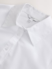 White Long Sleeve Peplum Shirt - Image 7 of 8