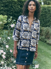 Blue Floral National Trust X Next Vase Print Long Sleeve Shirt - Image 2 of 9