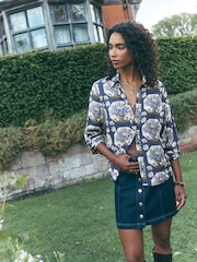 Blue Floral National Trust X Next Vase Print Long Sleeve Shirt - Image 4 of 9