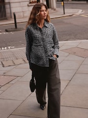 Grey Animal Print Lightweight Utility Shirt - Image 2 of 8