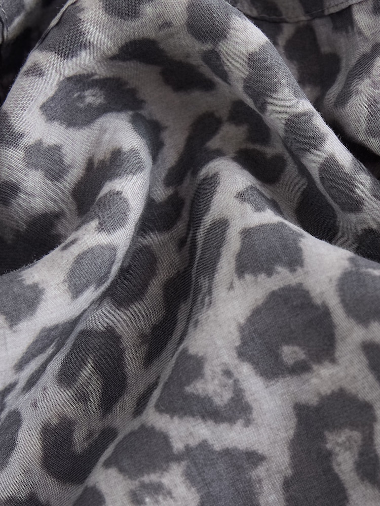 Grey Animal Print Lightweight Utility Shirt - Image 8 of 8 Grey Animal Print Lightweight Utility Shirt - Image 8 of 8