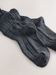 Charcoal Grey Longer Length Cotton Rich Cable Tights - Image 2 of 3