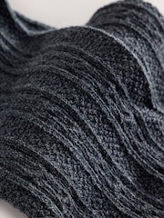 Charcoal Grey Longer Length Cotton Rich Cable Tights - Image 3 of 3