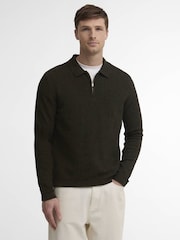 Barbour® Green Bearsted Knitted Zip Jumper - Image 1 of 5