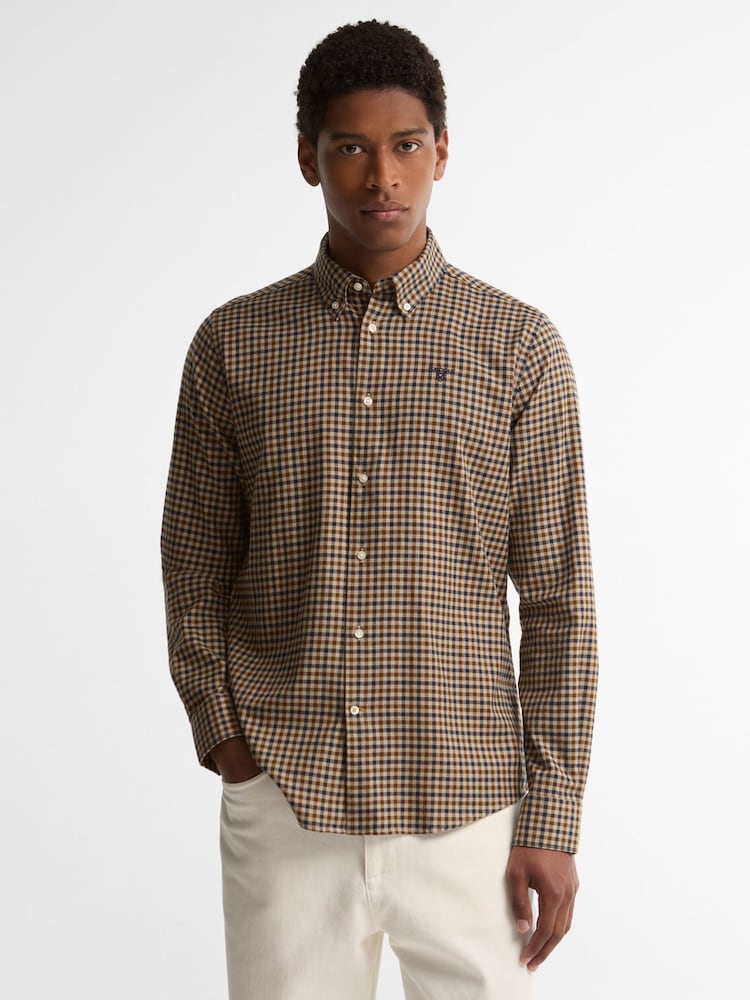 Barbour® Natural Finkle Tailored Gingham Shirt - Image 1 of 5 Barbour® Natural Finkle Tailored Gingham Shirt - Image 1 of 5