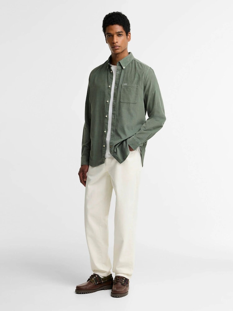 Barbour® Green Ramsey Tailored Cord Shirt - Image 2 of 5 Barbour® Green Ramsey Tailored Cord Shirt - Image 2 of 5