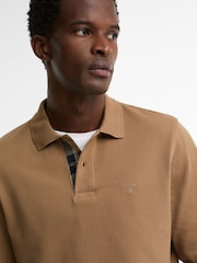 Barbour® Natural Essential Long Sleeve Sports Polo Shirt - Image 4 of 5