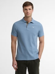 Barbour® Blue Short Sleeve Classic Polo Shirt - Image 1 of 5