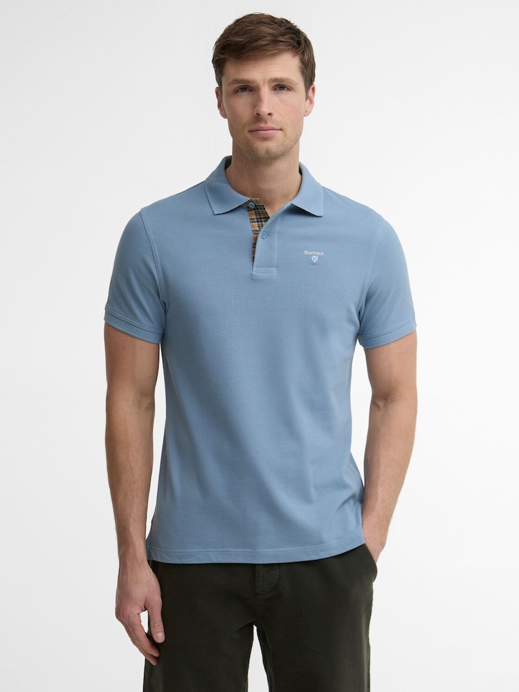 Barbour® Blue Short Sleeve Classic Polo Shirt - Image 1 of 5