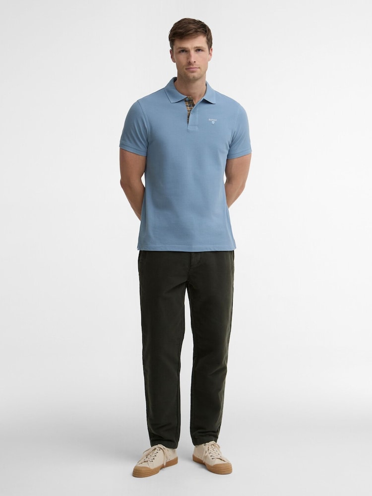 Barbour® Blue Short Sleeve Classic Polo Shirt - Image 2 of 5