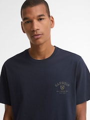 Blau - Barbour® Tartan Tailored Crest Logo T-Shirt - Bild 3 von 5