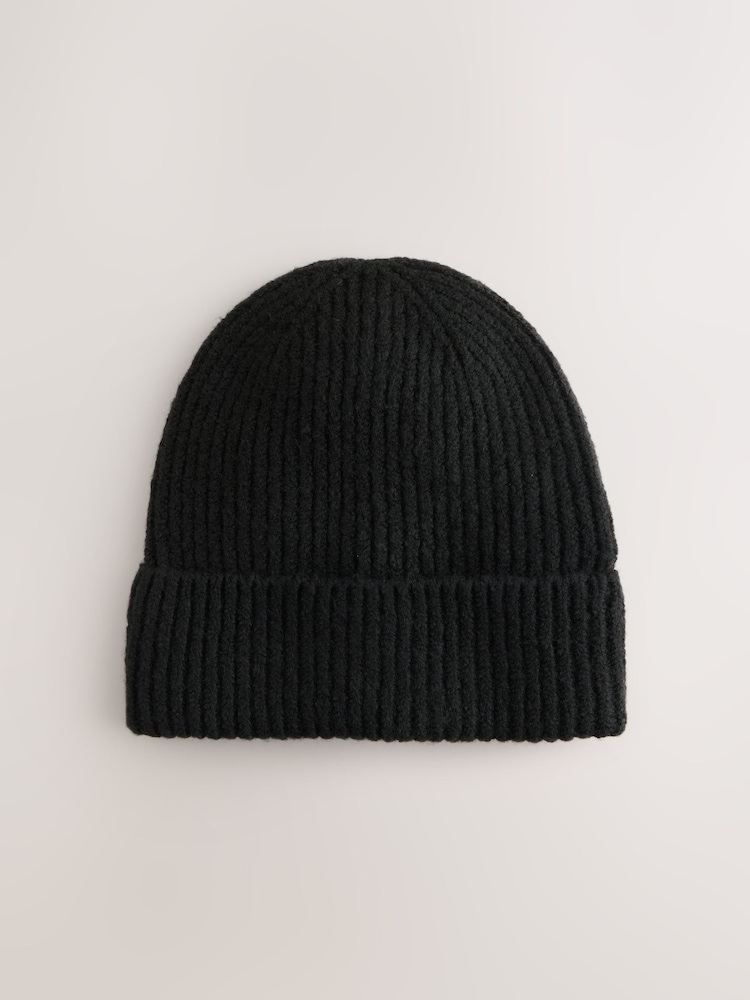 Black Cosy Beanie Hat (1-16yrs) - Image 2 of 3