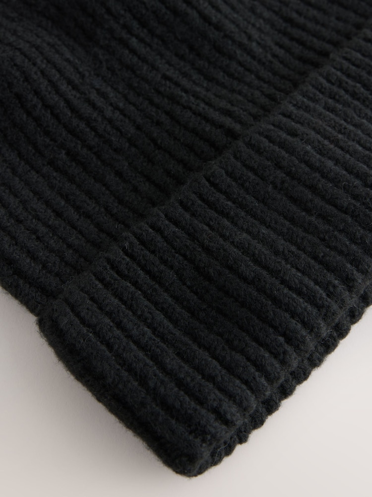 Black Cosy Beanie Hat (1-16yrs) - Image 3 of 3