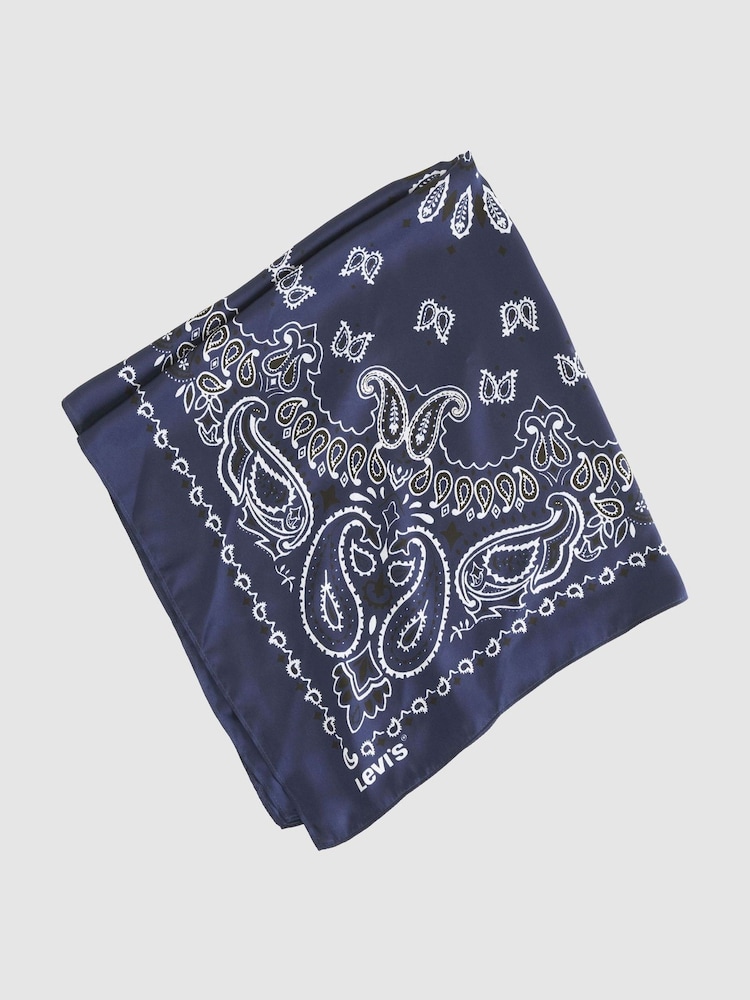 Levi's® Blue Satin Bandana Scarf - Image 3 of 3 Levi's® Blue Satin Bandana Scarf - Image 3 of 3