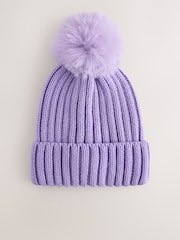 Yasəmən Bənövşəyi - Rib Pom Beanie (3ay-16il) - 3şəkildən 1 şəkil