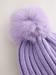 Yasəmən Bənövşəyi - Rib Pom Beanie (3ay-16il) - 3şəkildən 2 şəkil