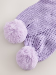 Yasəmən Bənövşəyi - Rib Pom Scarf (3-16yrs) - 3şəkildən 3 şəkil