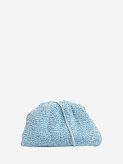 Sign of the Times Blue Bottega Veneta raffia Pouch Crossbody Bag - Image 1 of 5