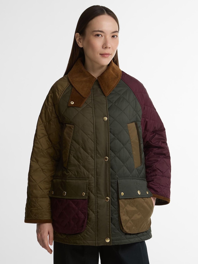 Barbour® Green Patchwork Bedale Quilted Jacket - Image 1 of 6 Barbour® Green Patchwork Bedale Quilted Jacket - Image 1 of 6