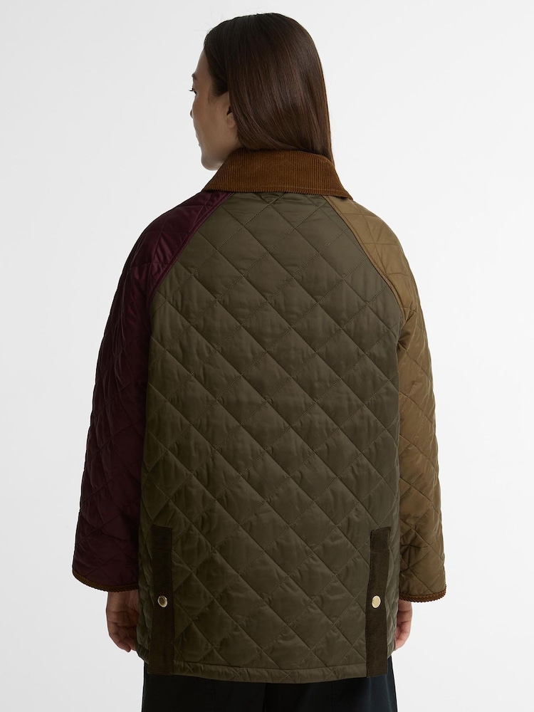 Barbour® Green Patchwork Bedale Quilted Jacket - Image 2 of 6 Barbour® Green Patchwork Bedale Quilted Jacket - Image 2 of 6
