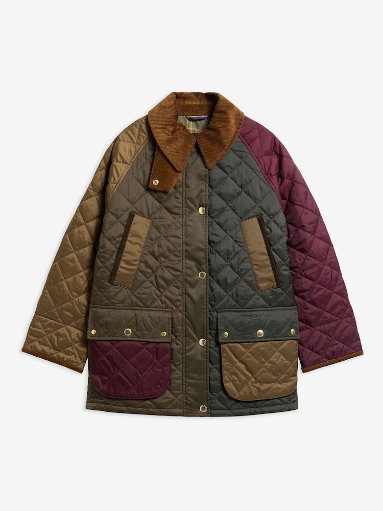 Barbour® Green Patchwork Bedale Quilted Jacket - Image 6 of 6 Barbour® Green Patchwork Bedale Quilted Jacket - Image 6 of 6