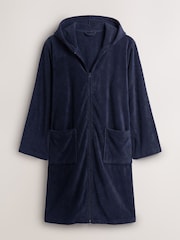 Slate Grey Zip Up Borg Dressing Gown - Image 1 of 1