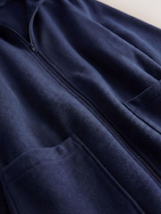 Navy Zip Up Borg Dressing Gown - Image 2 of 4