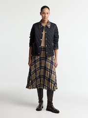 Barbour® Black Icons Tartan Collar Cropped Liddesdale Quilted Jacket - Image 2 of 5