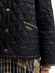 Barbour® Black Icons Tartan Collar Cropped Liddesdale Quilted Jacket - Image 5 of 5