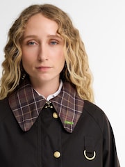Barbour® Brown Icons Tartan Collar Spey Wax Jacket - Image 3 of 5